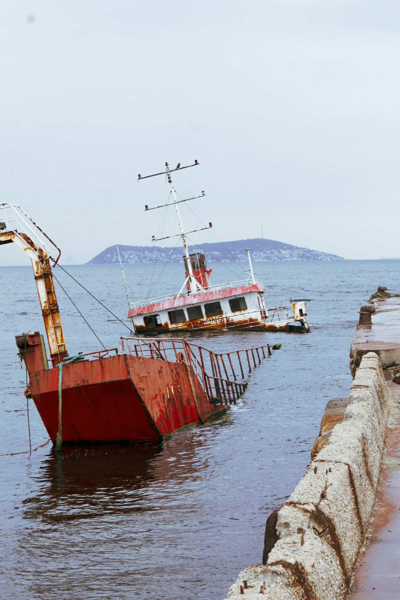 Old rusty shipwreck at port Old rusty shipwreck at port